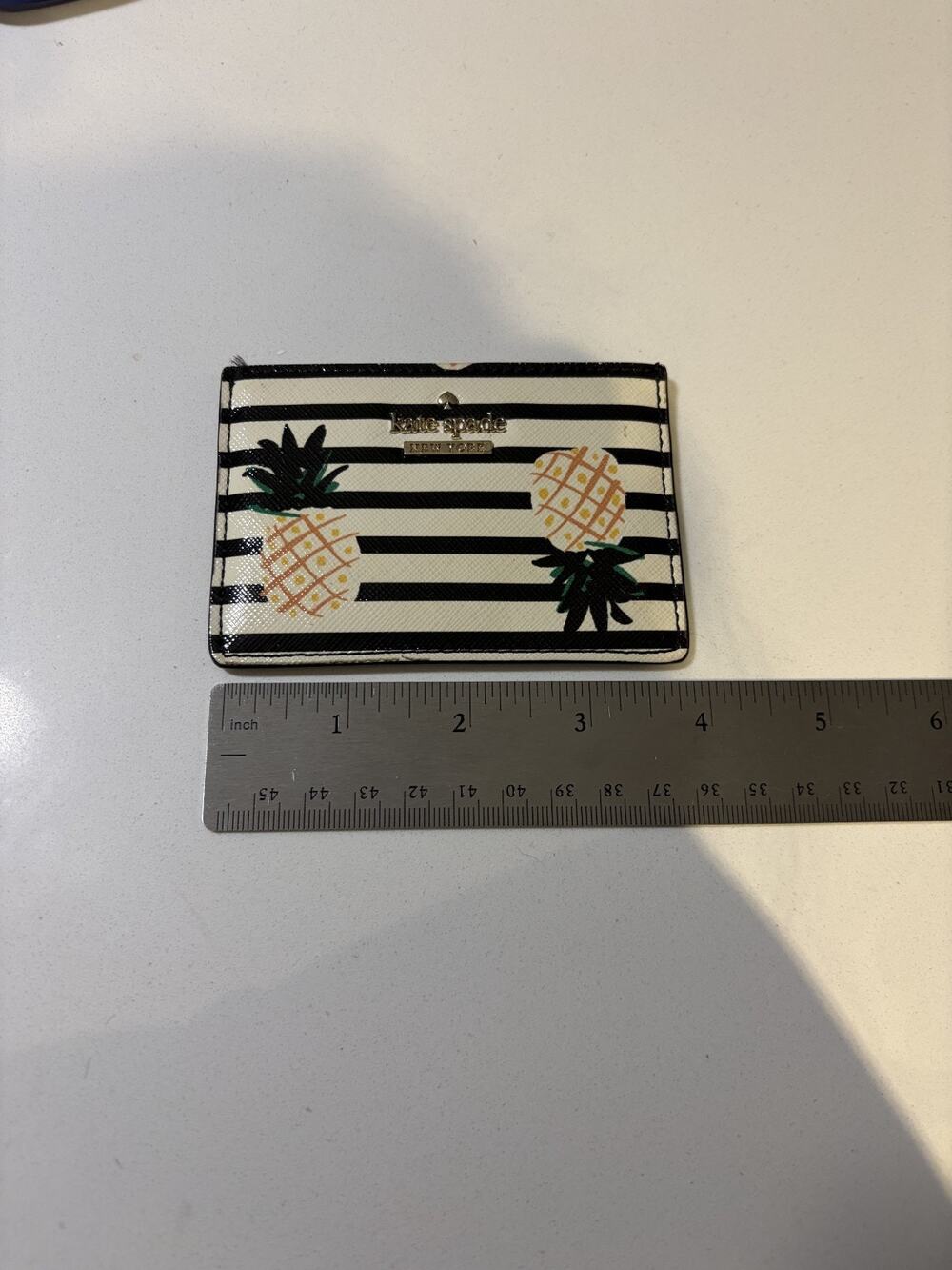 Kate Spade New York Card Holder Stripe Pineapple Credit Card Case